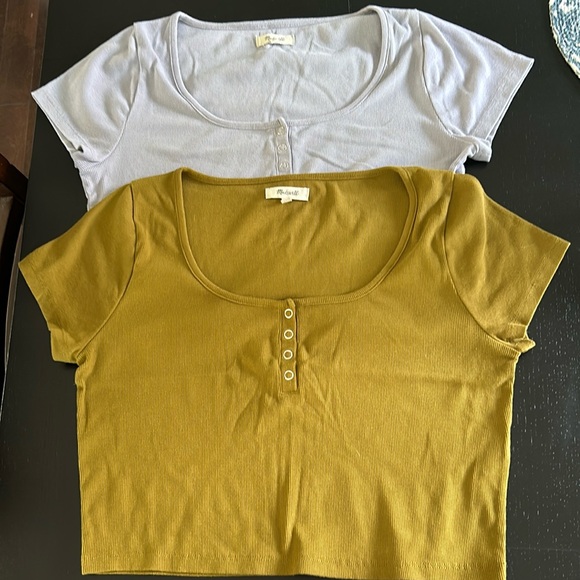 Madewell Henley crop t shirts - Picture 1 of 1